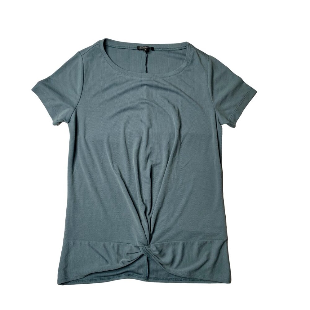 Dynamite Women's Teal Shirt with Twist Front, size Medium